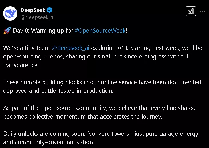 DeepSeek's Open-Source Week: Five Repos, One Mission—Community Innovation